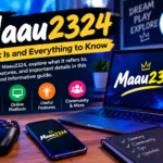 Maau2324 feature image showing branded text on a laptop and smartphone in a modern gaming workspace.