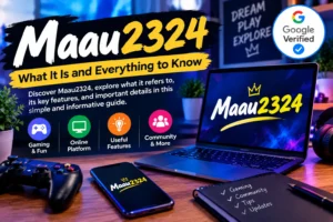 Maau2324 feature image showing branded text on a laptop and smartphone in a modern gaming workspace.