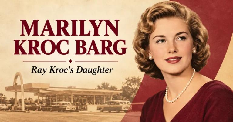 Marilyn Kroc Barg biography feature image highlighting Ray Kroc’s daughter and her family background.